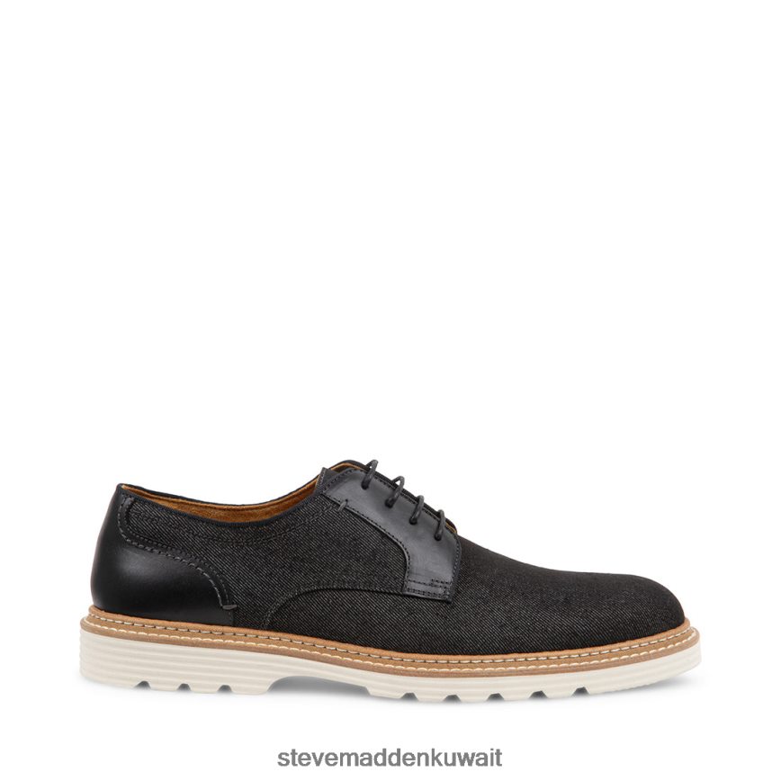 Steve Madden رجال كوري قماش أسود أحذية 6JPNNF1031