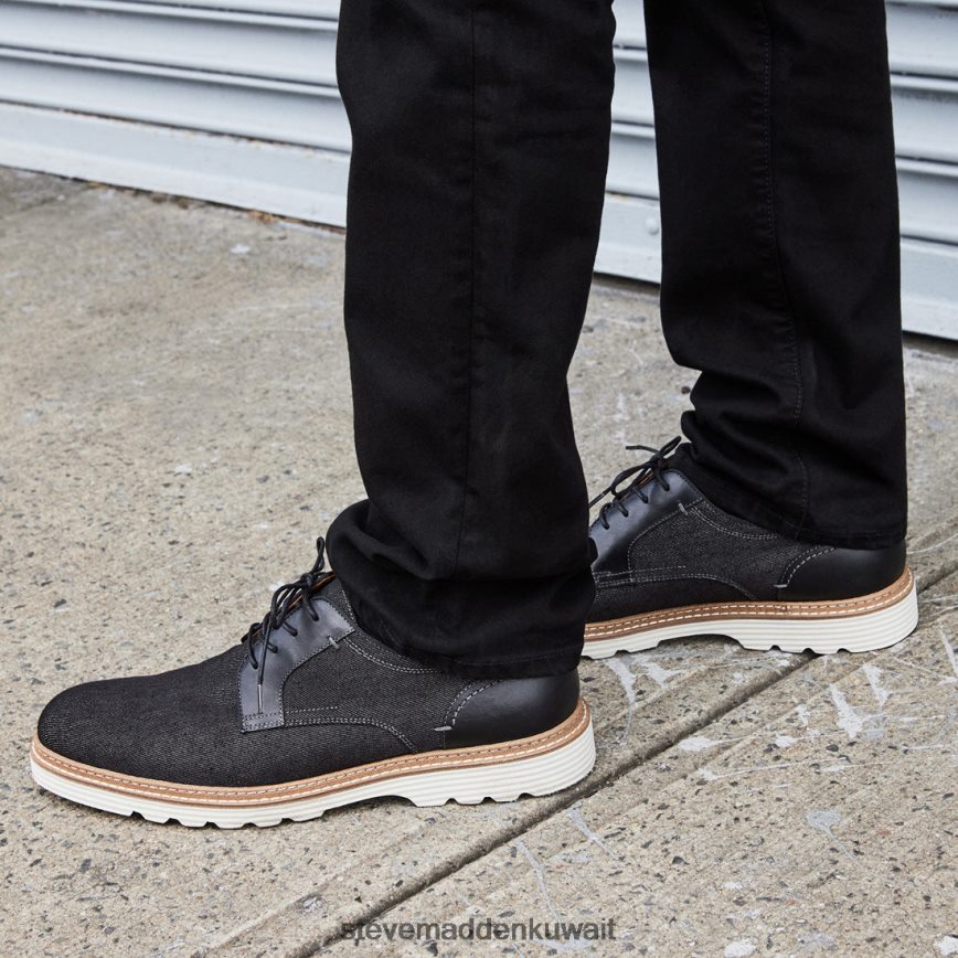 Steve Madden رجال كوري قماش أسود أحذية 6JPNNF1031