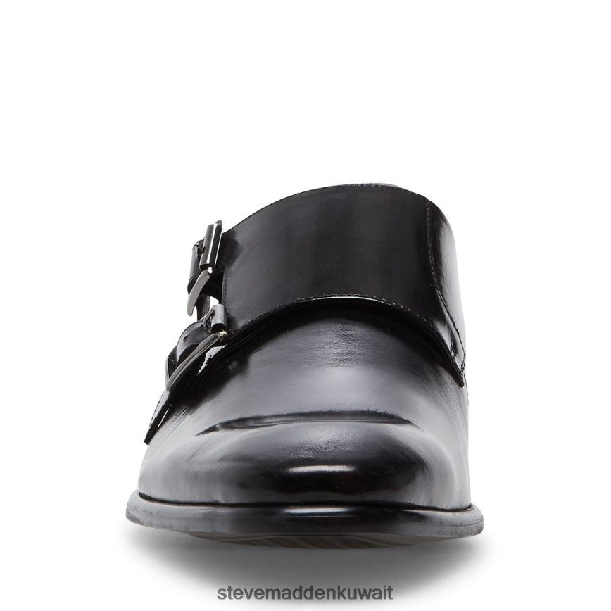 Steve Madden رجال بومونت جلد أسود أحذية 6JPNNF1048