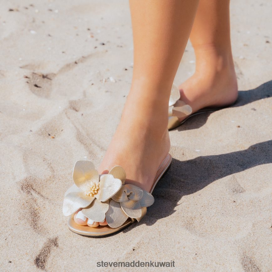 Steve Madden نحيف ميلينا جلد ذهبي أحذية 6JPNNF104