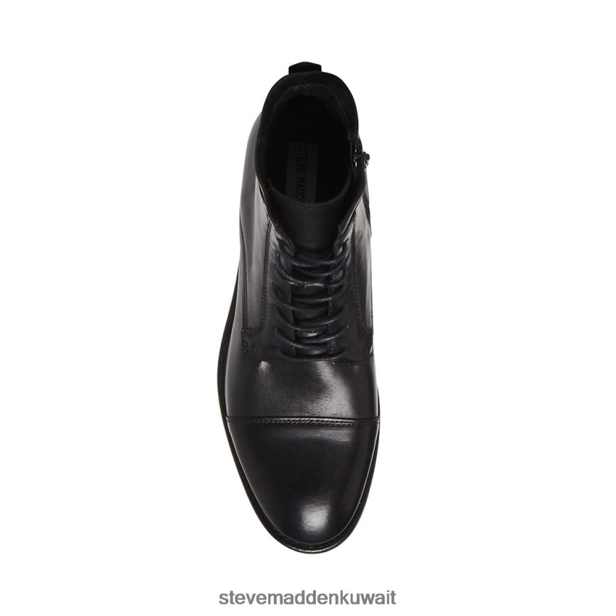 Steve Madden رجال آبار جلد أسود أحذية 6JPNNF1060