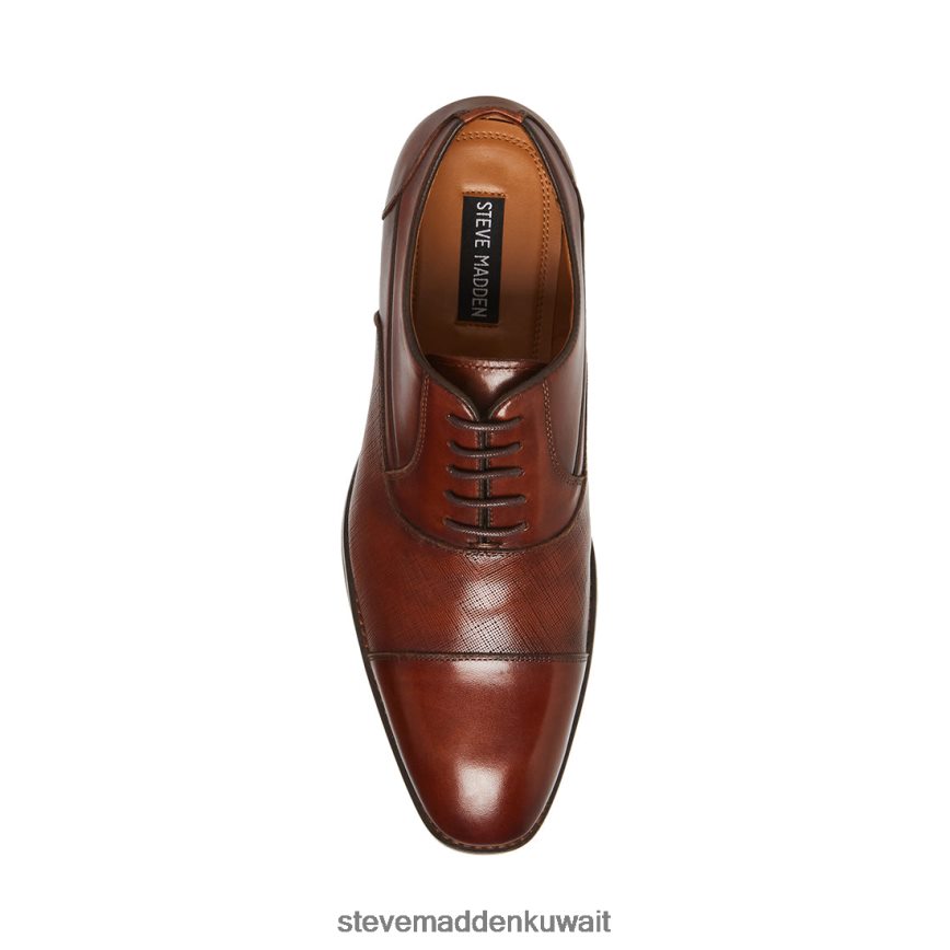 Steve Madden رجال بروكتور ص جلد الكونياك أحذية 6JPNNF1062