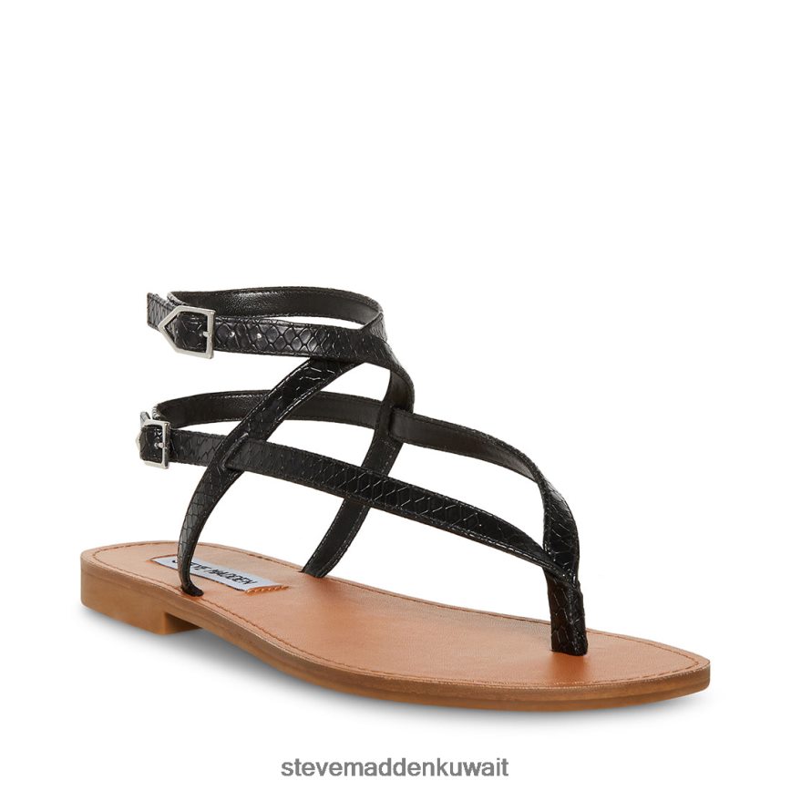 Steve Madden نحيف فراني افعى سوداء أحذية 6JPNNF107