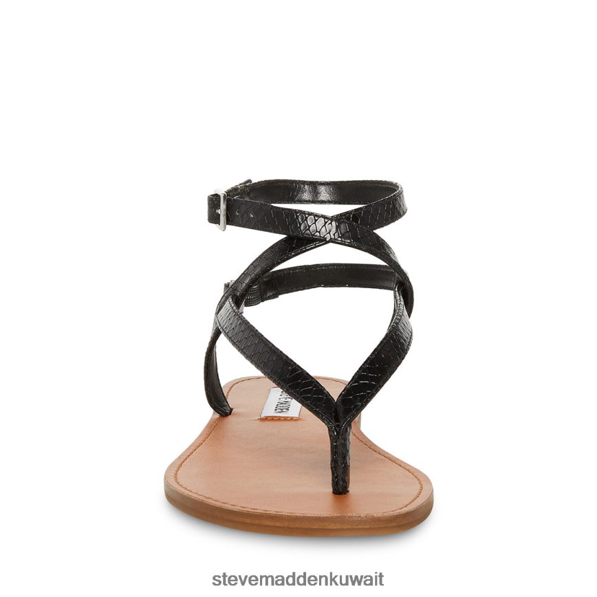 Steve Madden نحيف فراني افعى سوداء أحذية 6JPNNF107