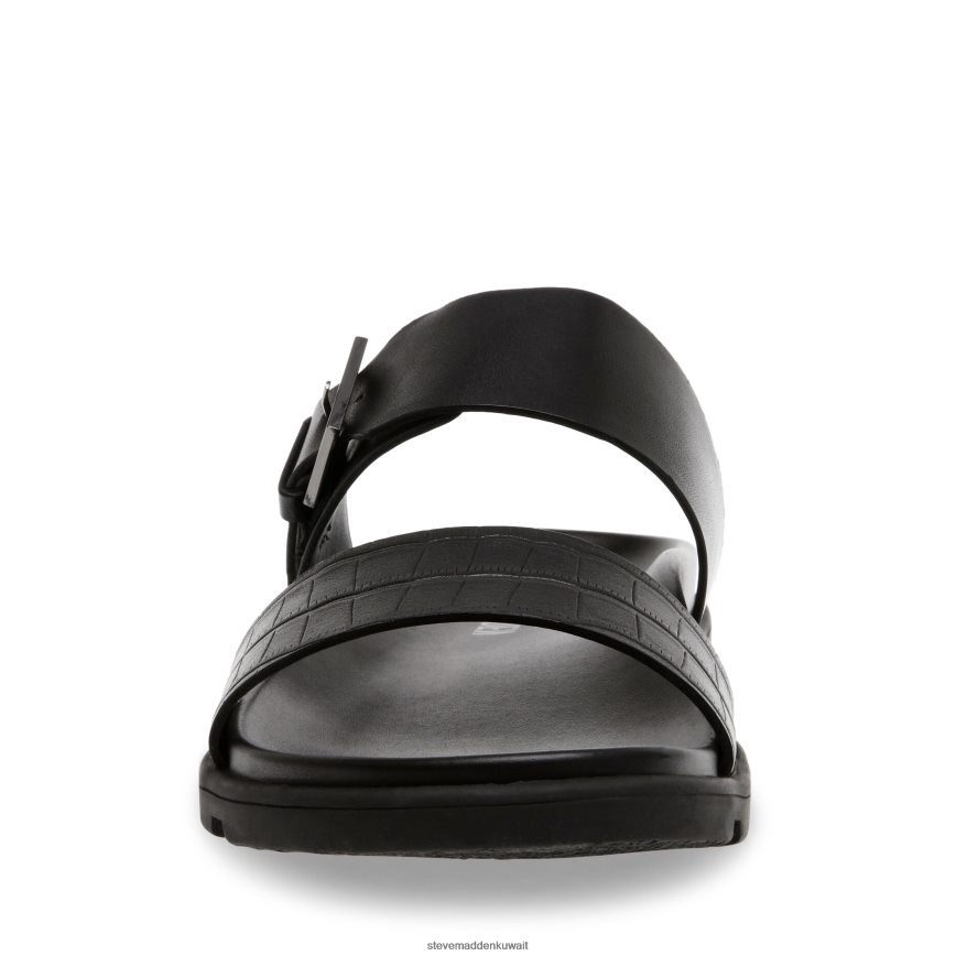 Steve Madden رجال قدموس جلد أسود أحذية 6JPNNF1081