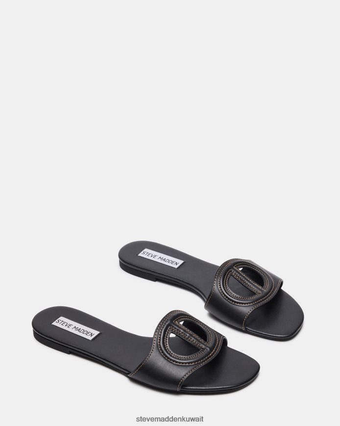 Steve Madden نحيف كيلا جلد أسود أحذية 6JPNNF108