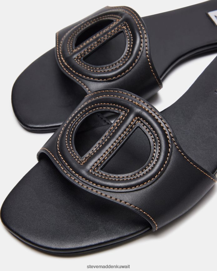 Steve Madden نحيف كيلا جلد أسود أحذية 6JPNNF108