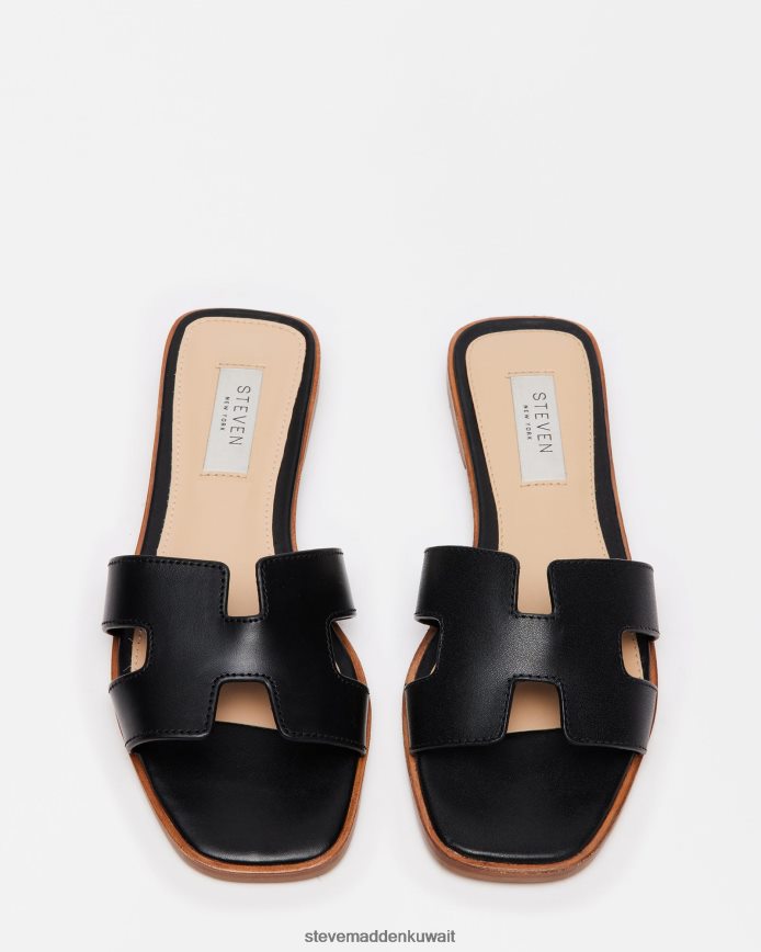 Steve Madden نحيف هادين جلد أسود أحذية 6JPNNF10