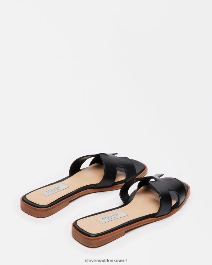 Steve Madden نحيف هادين جلد أسود أحذية 6JPNNF10