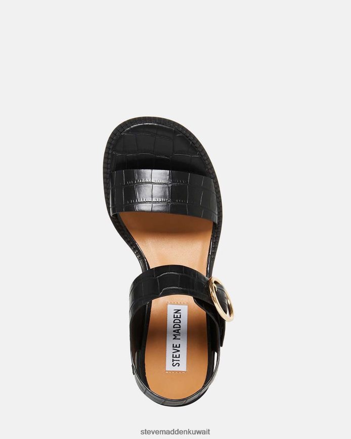 Steve Madden نحيف فيانا تمساح أسود أحذية 6JPNNF118