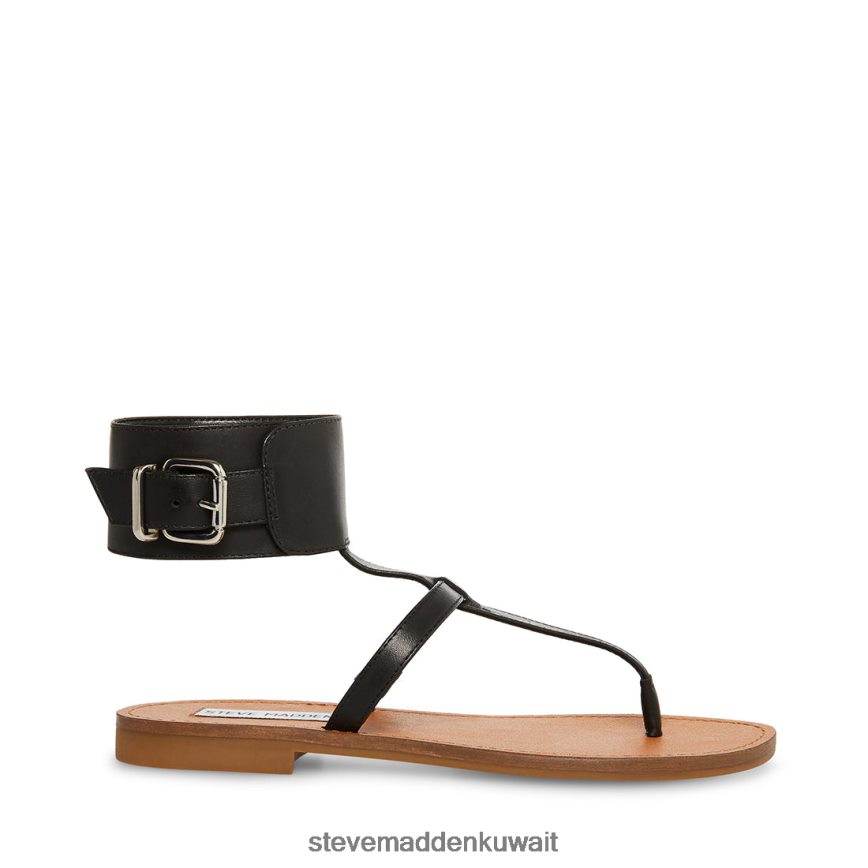 Steve Madden نحيف ريكو جلد أسود أحذية 6JPNNF125