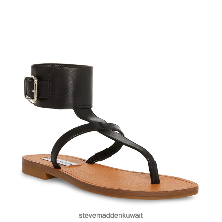 Steve Madden نحيف ريكو جلد أسود أحذية 6JPNNF125