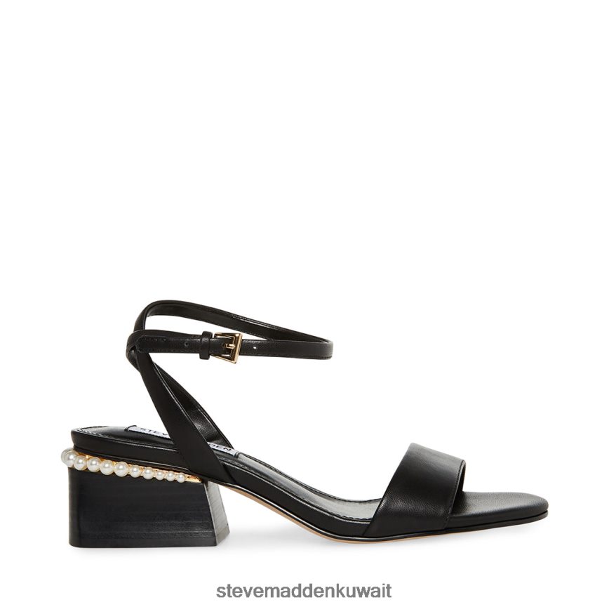 Steve Madden نحيف نورا جلد أسود أحذية 6JPNNF134