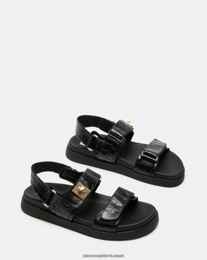 Steve Madden نحيف منى تمساح أسود أحذية 6JPNNF135