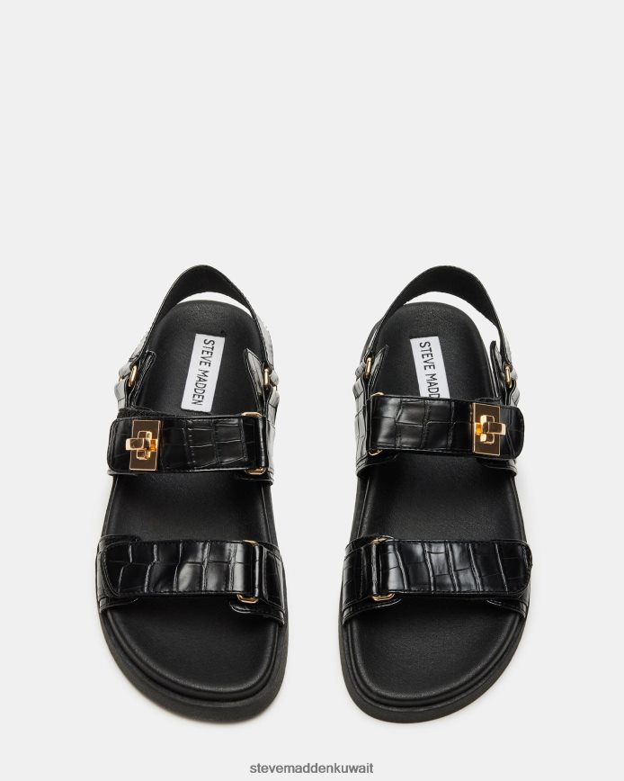 Steve Madden نحيف منى تمساح أسود أحذية 6JPNNF135