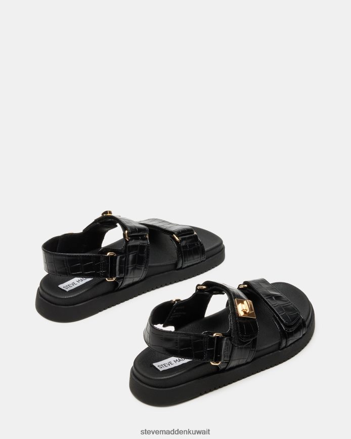 Steve Madden نحيف منى تمساح أسود أحذية 6JPNNF135