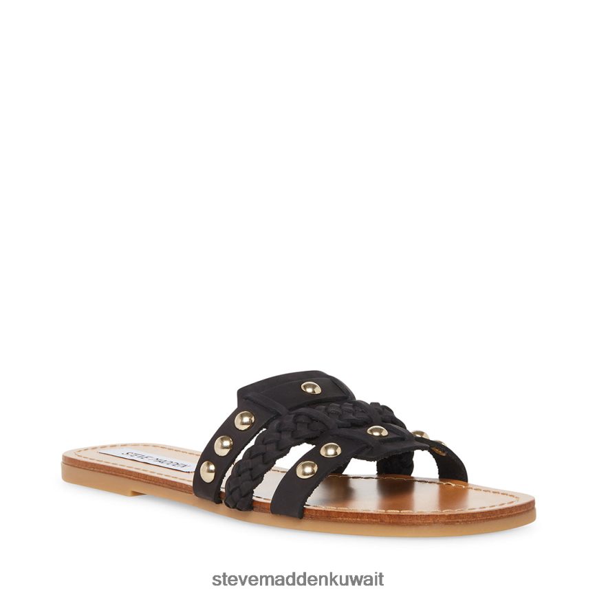 Steve Madden نحيف جَنَّة جلد أسود أحذية 6JPNNF138