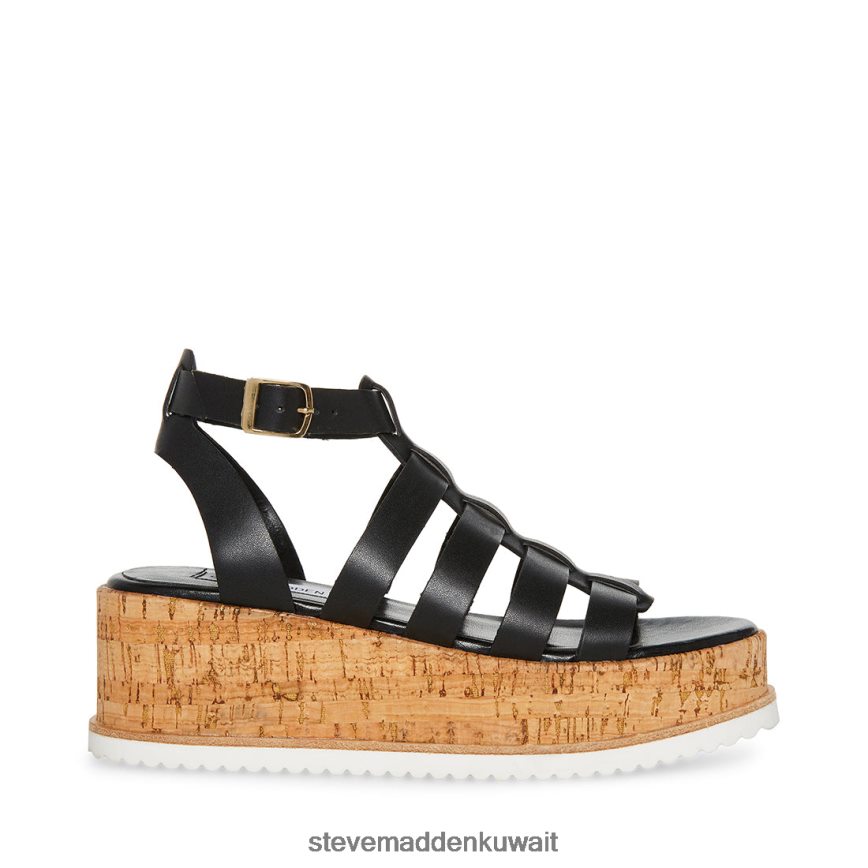 Steve Madden نحيف كايدي جلد أسود أحذية 6JPNNF143