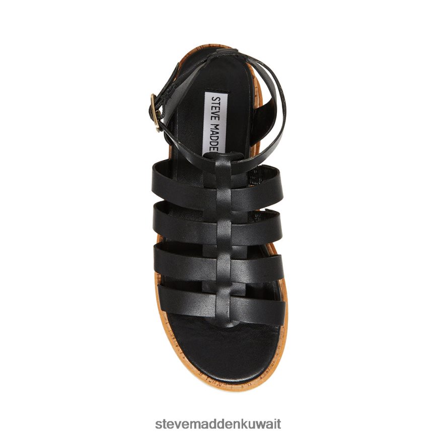 Steve Madden نحيف كايدي جلد أسود أحذية 6JPNNF143