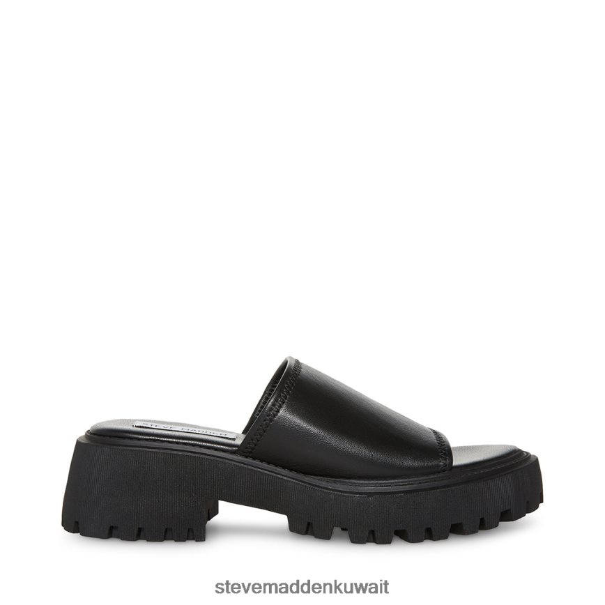 Steve Madden نحيف صوفيا جلد أسود أحذية 6JPNNF151