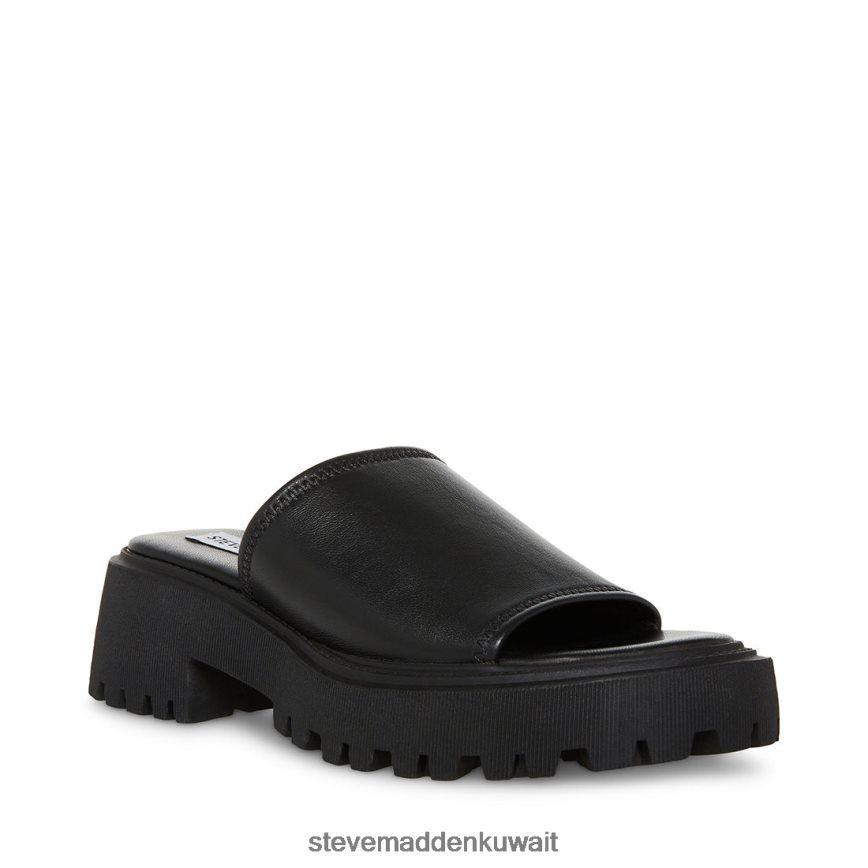 Steve Madden نحيف صوفيا جلد أسود أحذية 6JPNNF151