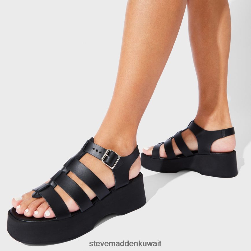 Steve Madden نحيف ساراي جلد أسود أحذية 6JPNNF159