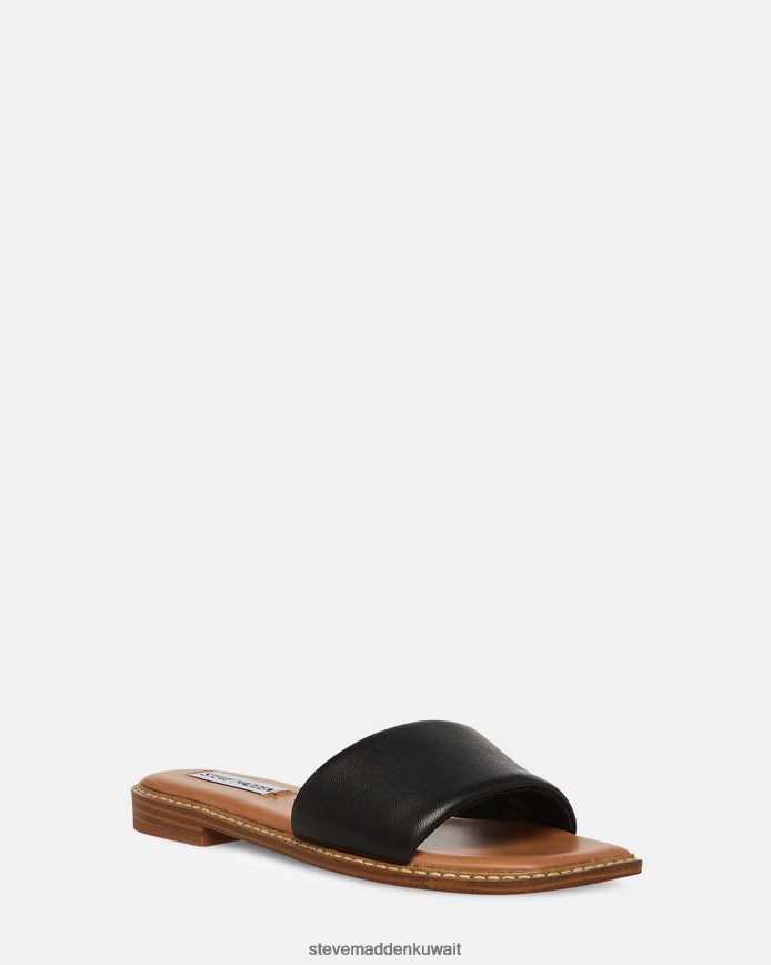 Steve Madden نحيف ساندرا جلد أسود أحذية 6JPNNF168