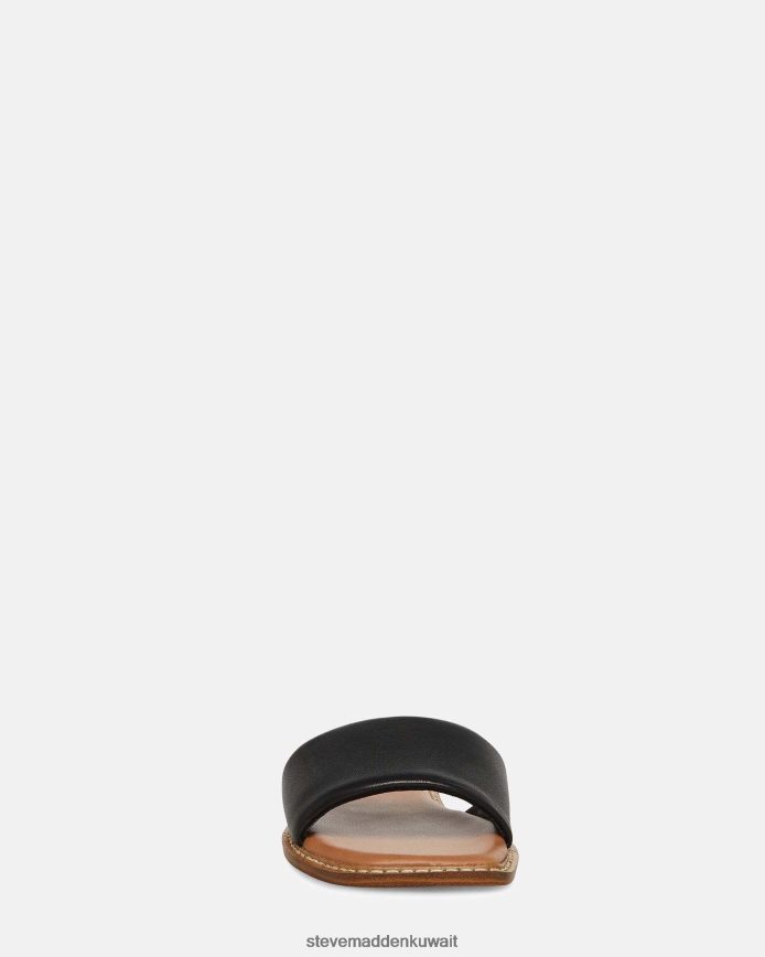 Steve Madden نحيف ساندرا جلد أسود أحذية 6JPNNF168