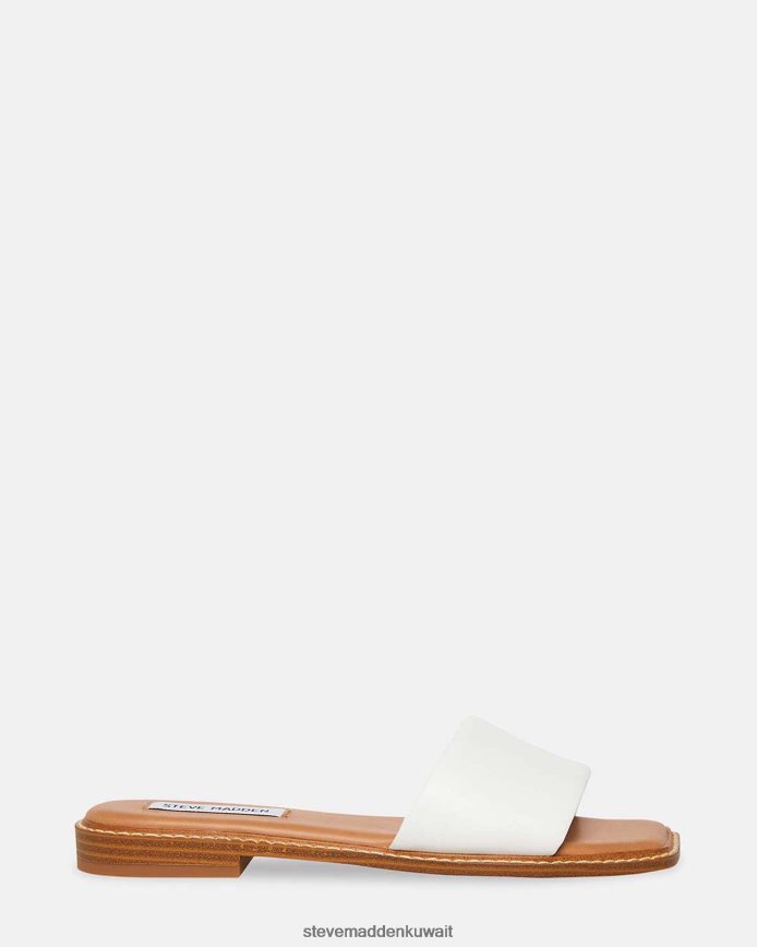 Steve Madden نحيف ساندرا جلد أبيض أحذية 6JPNNF18