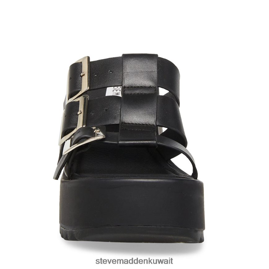 Steve Madden نحيف بيرس جلد أسود أحذية 6JPNNF207
