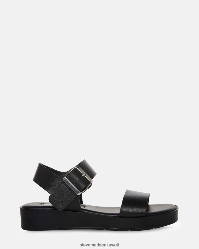 Steve Madden نحيف كينان جلد أسود أحذية 6JPNNF22