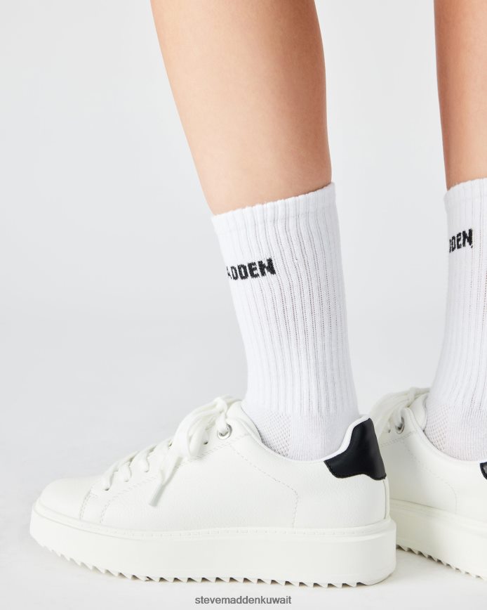 Steve Madden نحيف الماسك أبيض أسود أحذية 6JPNNF226