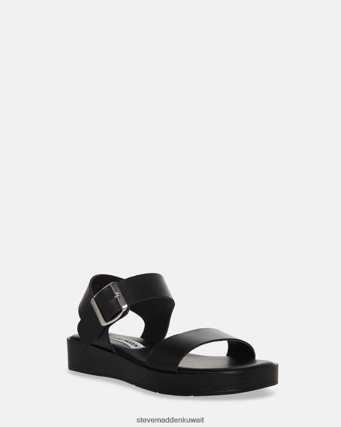 Steve Madden نحيف كينان جلد أسود أحذية 6JPNNF22