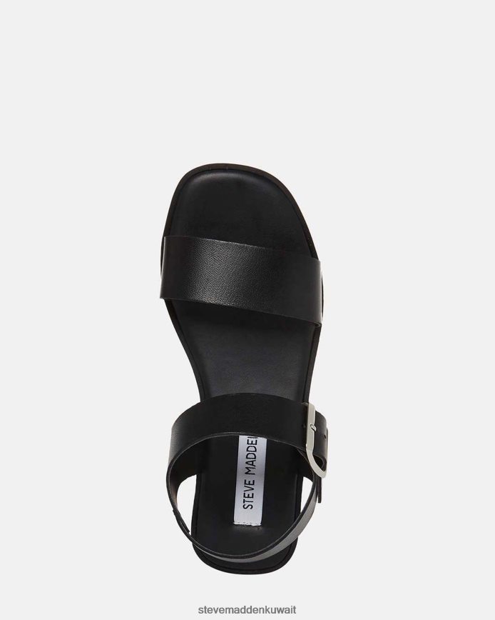 Steve Madden نحيف كينان جلد أسود أحذية 6JPNNF22