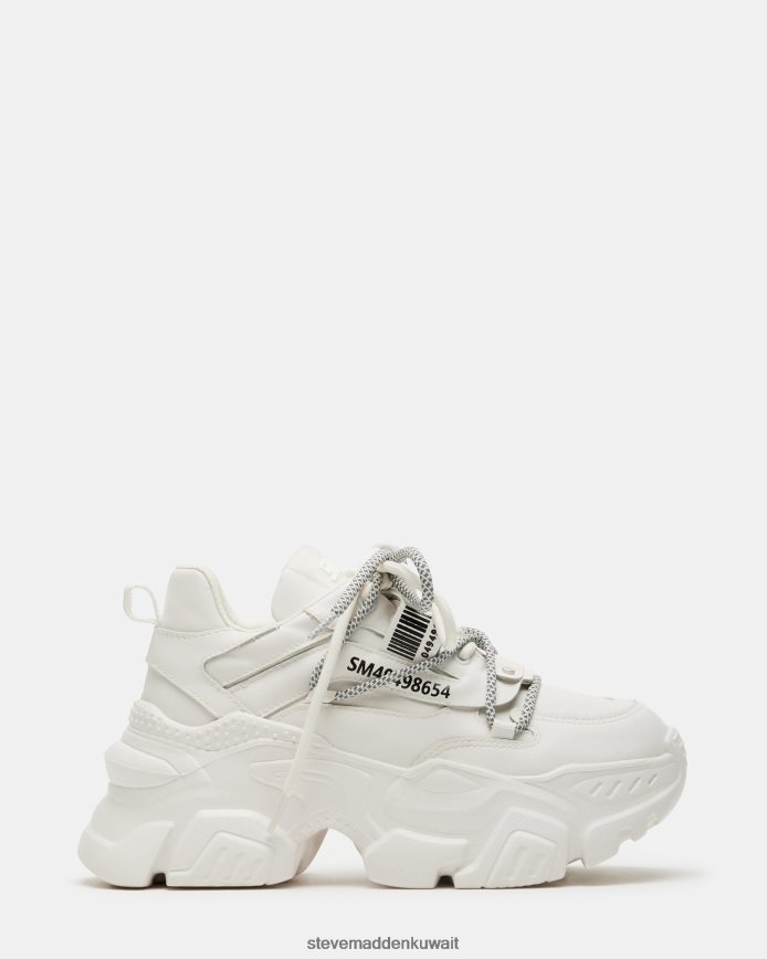 Steve Madden نحيف طروادة جلد أبيض أحذية 6JPNNF236