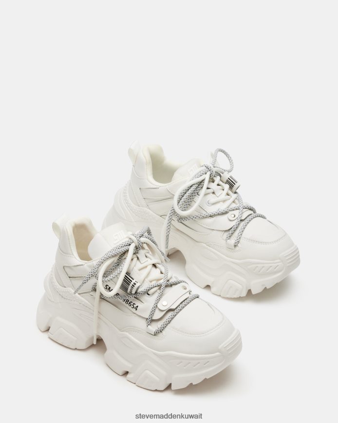 Steve Madden نحيف طروادة جلد أبيض أحذية 6JPNNF236