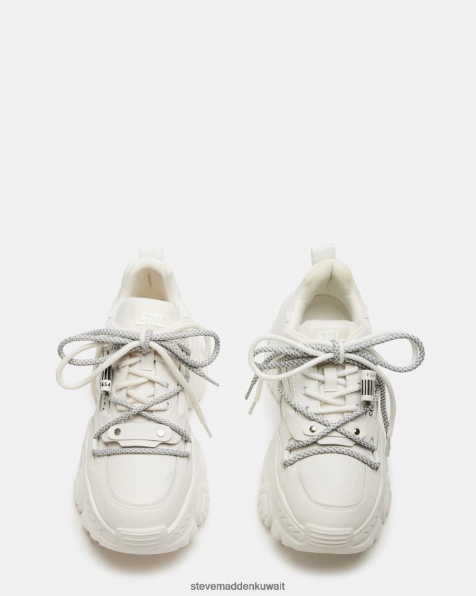 Steve Madden نحيف طروادة جلد أبيض أحذية 6JPNNF236