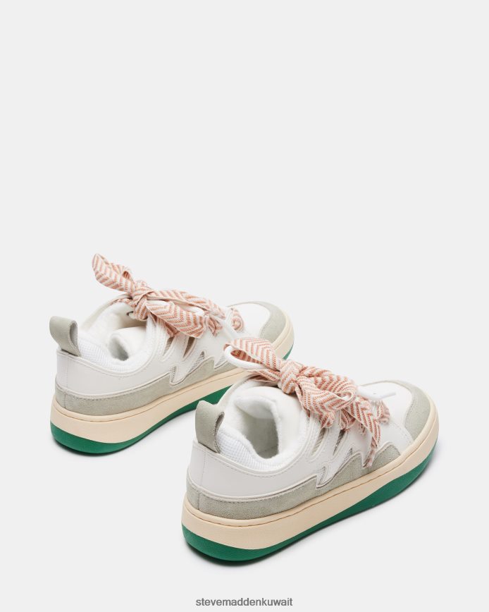 Steve Madden نحيف هدير أبيض أخضر أحذية 6JPNNF256