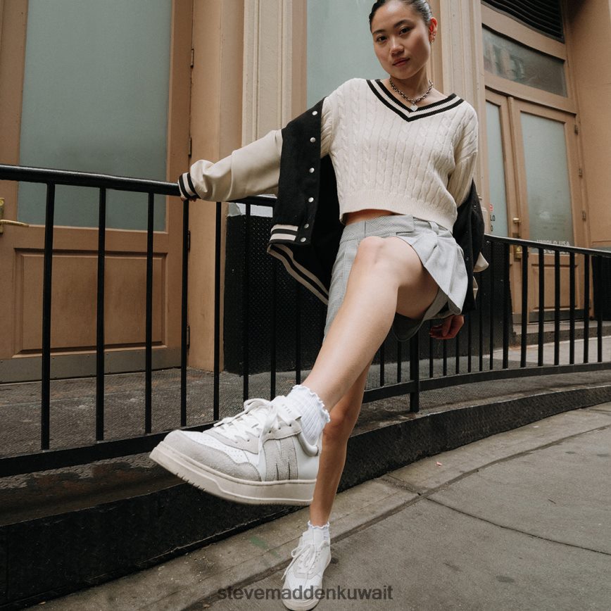 Steve Madden نحيف موسيقى الجاز أبيض رمادي أحذية 6JPNNF283