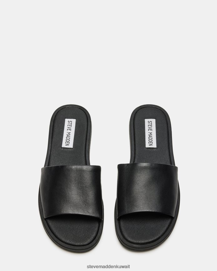 Steve Madden نحيف كايا جلد أسود أحذية 6JPNNF30