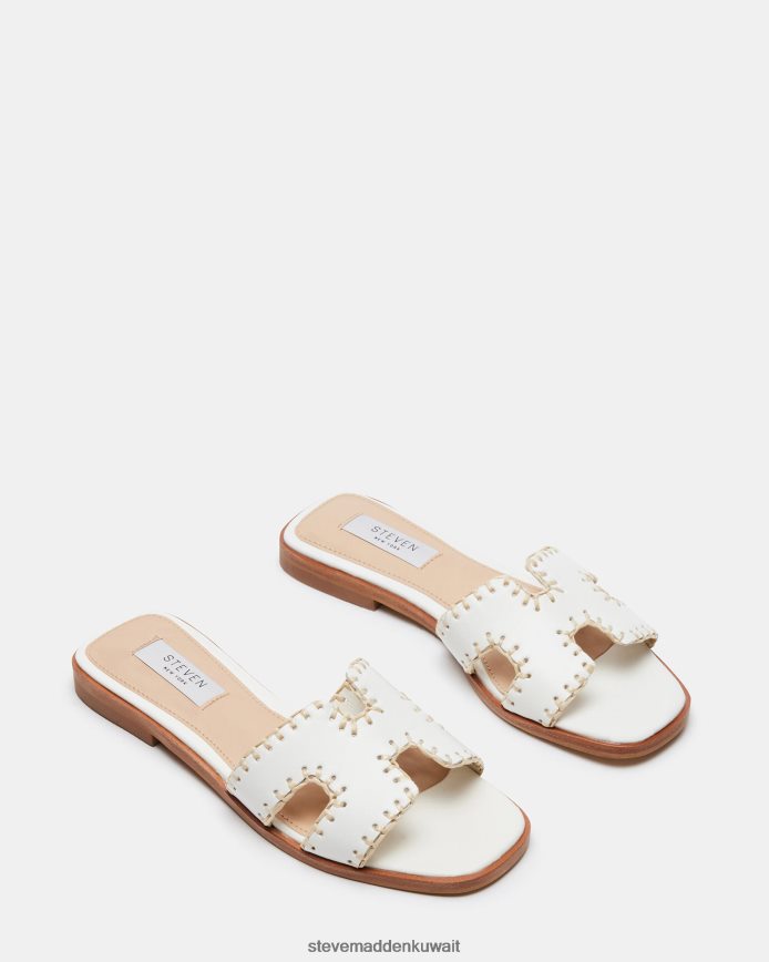 Steve Madden نحيف هادين المنسوجة جلد أبيض أحذية 6JPNNF31