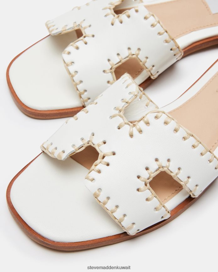 Steve Madden نحيف هادين المنسوجة جلد أبيض أحذية 6JPNNF31