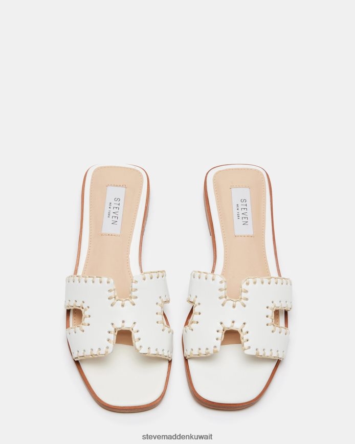 Steve Madden نحيف هادين المنسوجة جلد أبيض أحذية 6JPNNF31