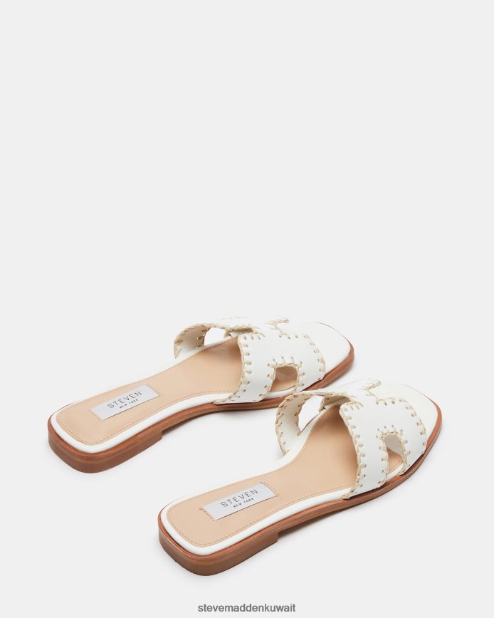 Steve Madden نحيف هادين المنسوجة جلد أبيض أحذية 6JPNNF31