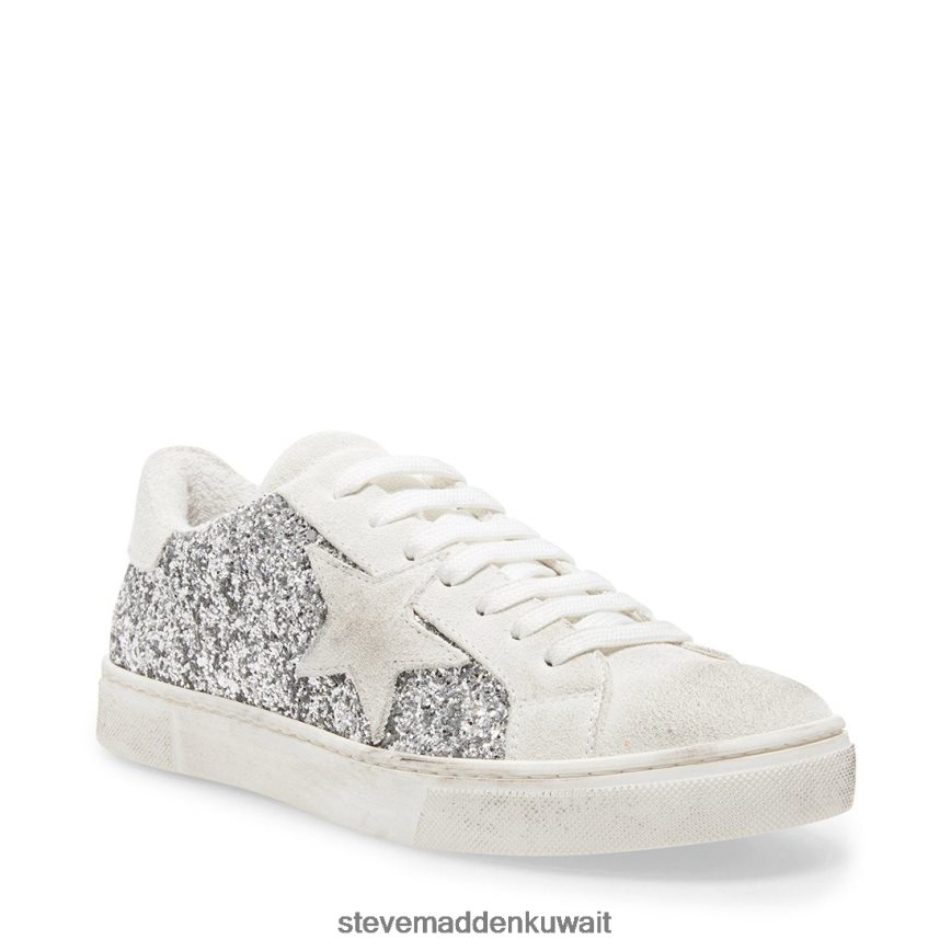 Steve Madden نحيف روبي بريق الفضة أحذية 6JPNNF350