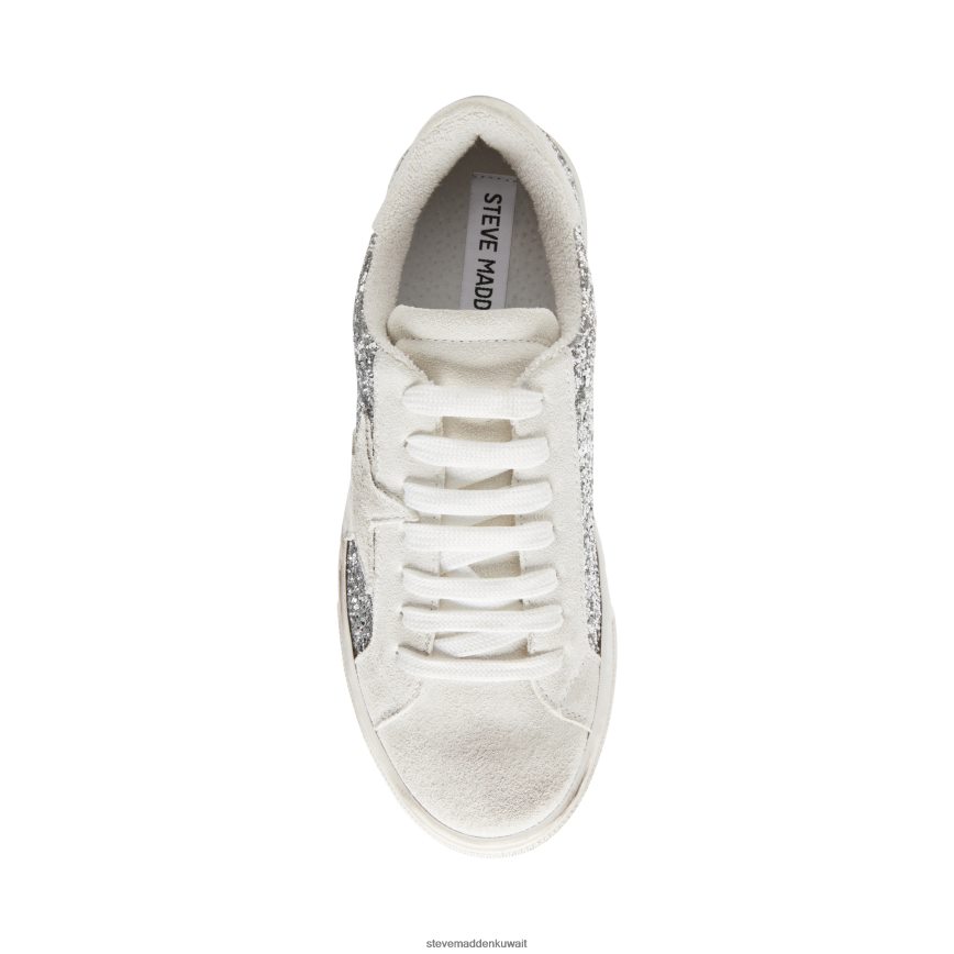 Steve Madden نحيف روبي بريق الفضة أحذية 6JPNNF350