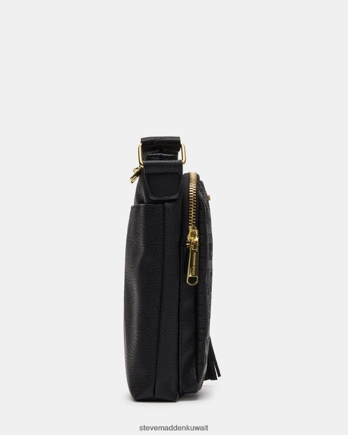 Steve Madden للجنسين شعار كروس أسود شنطة 6JPNNF355