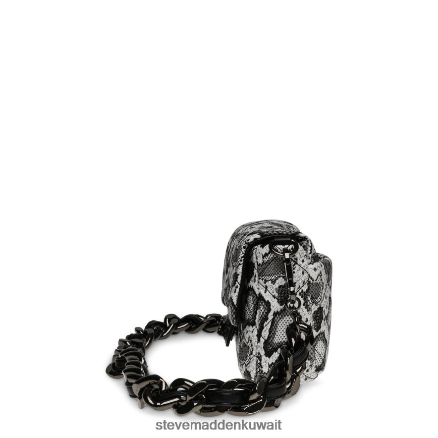 Steve Madden للجنسين ثعبان بهارا أسود أبيض شنطة 6JPNNF422
