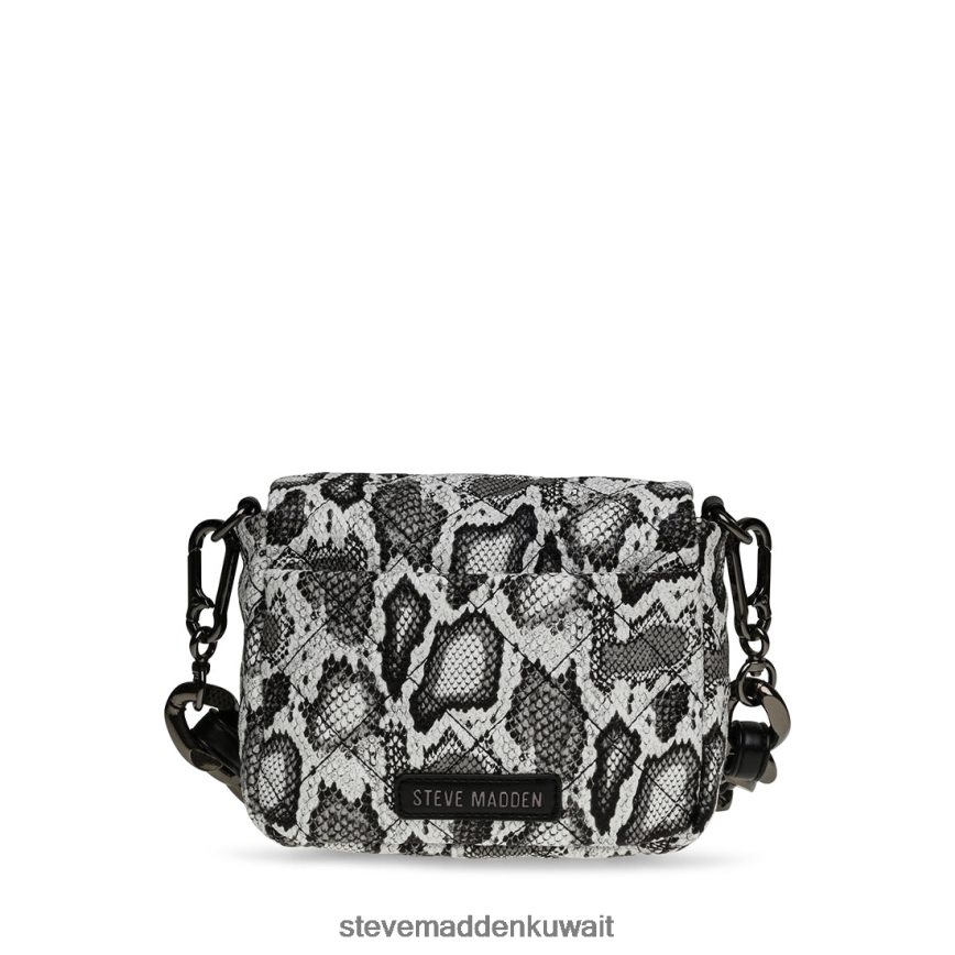 Steve Madden للجنسين ثعبان بهارا أسود أبيض شنطة 6JPNNF422