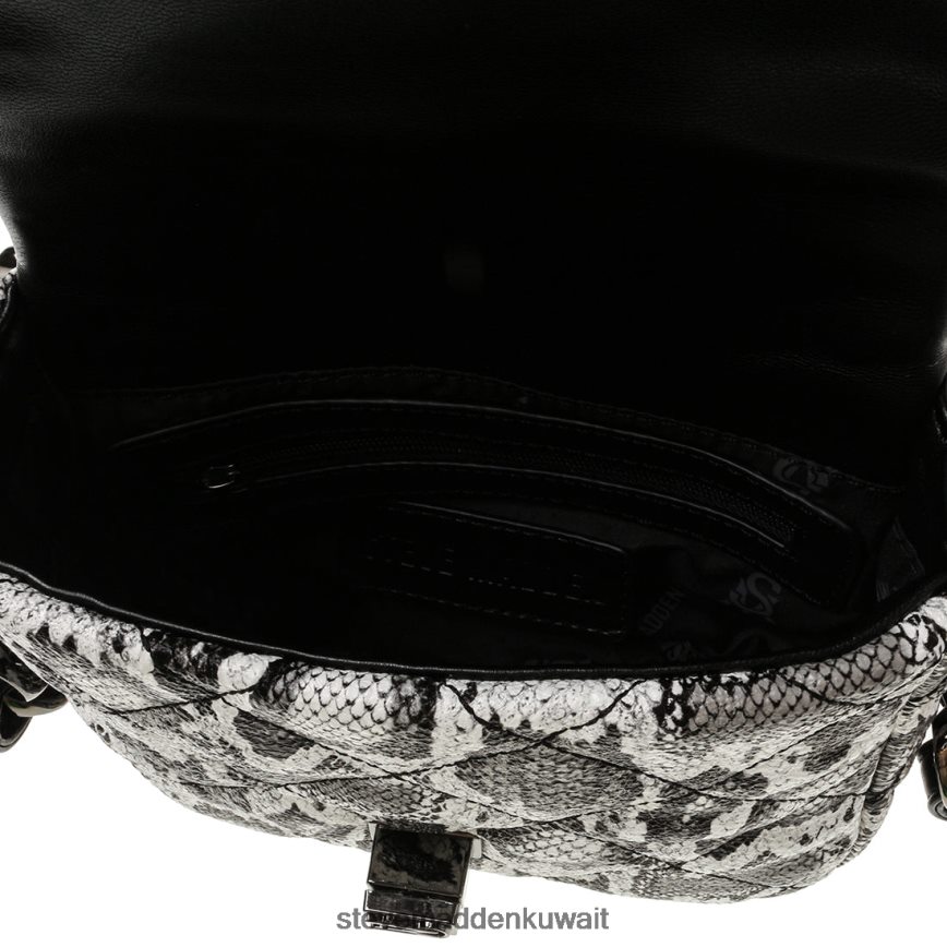 Steve Madden للجنسين ثعبان بهارا أسود أبيض شنطة 6JPNNF422